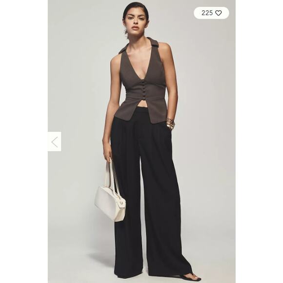 Maeve Pants Womens Medium The Avery Wide Leg Trousers Black Business Work Casual - Picture 1 of 16